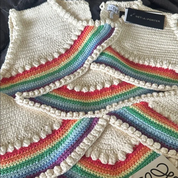 Colorful Crochet Rainbow hand knit LOEWE sweater vest - Picture 6 of 6